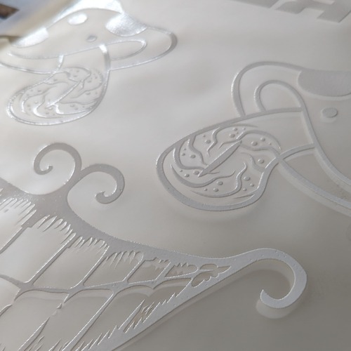 Es knallt im Wald Logo auf DTF-Folie gedruckt – Stoff³